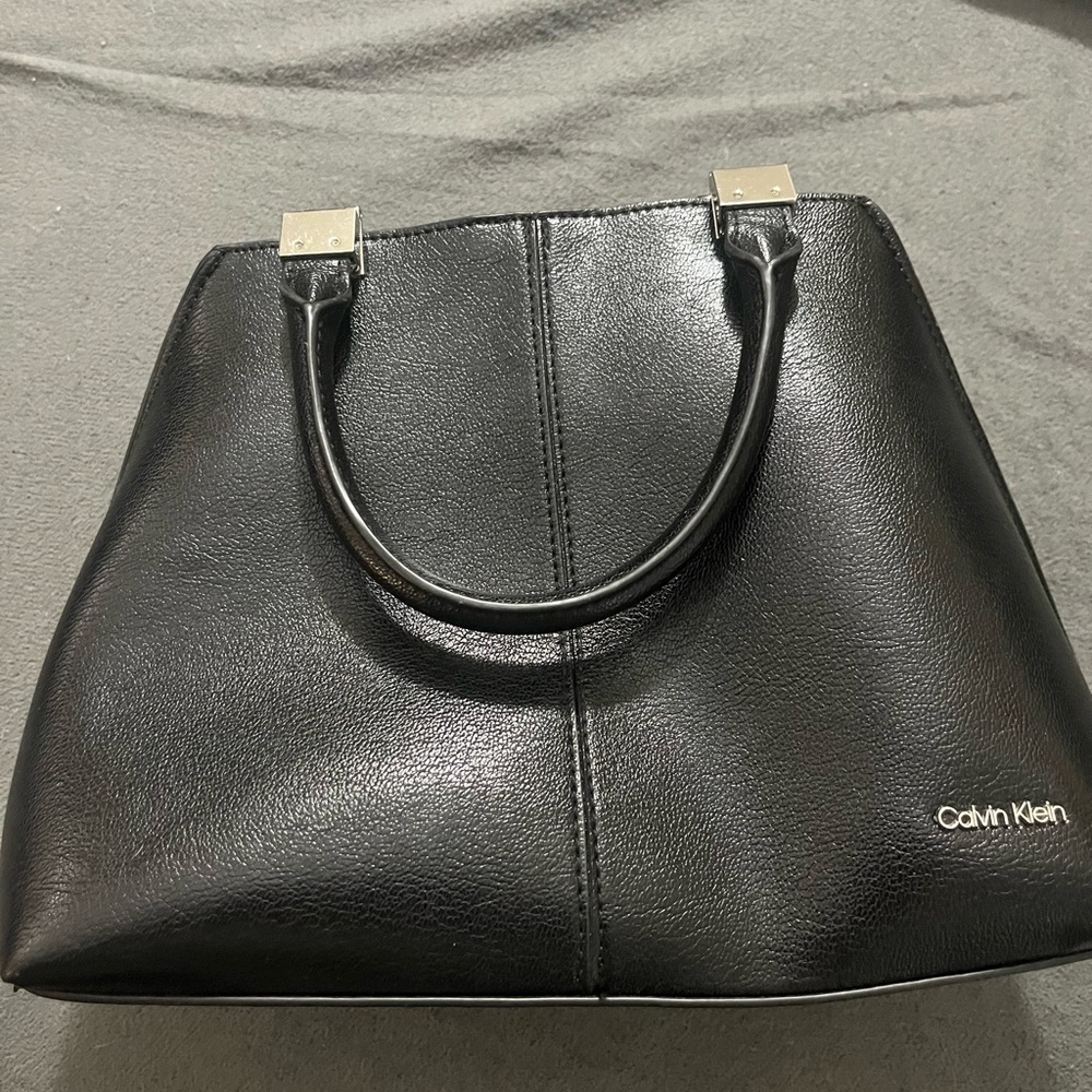 Calvin Klein Black Leather Satchel
